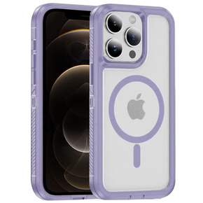 Carcasă cu ramă pentru iPhone 12/12 Pro, pentru MagSafe, transparent / violet