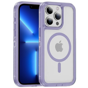 Carcasă cu ramă pentru iPhone 13 Pro, pentru MagSafe, transparent / violet