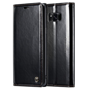 Carcasă flip CASEME pentru Samsung Galaxy S8, Waxy Textured, negru