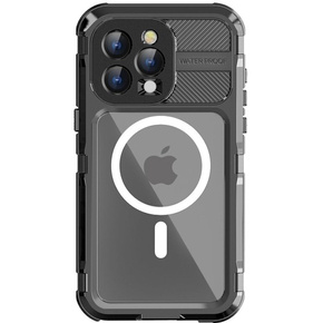 Carcasă impermeabilă IP68 pentru iPhone 15 Pro, SHELLBOX MagSafe, negru