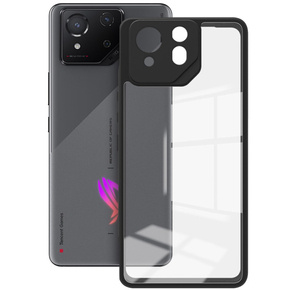 Carcasă pentru ASUS ROG Phone 8 Pro, Fusion Hybrid, cu protecție pentru camera foto, transparent / negru