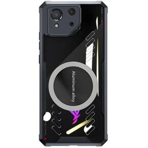 Carcasă pentru ASUS ROG Phone 8 Pro, cu placă magnetică, transparent / negru