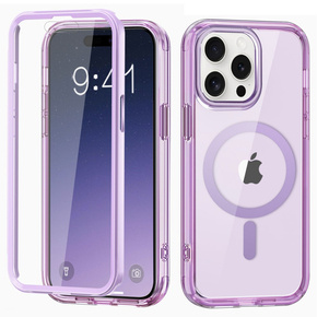 Carcasă pentru iPhone 16 Pro, Shockproof Hybrid, cu folie pentru ecran, pentru MagSafe, violet