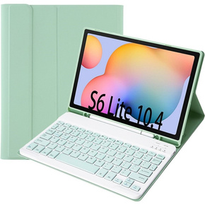 Carcasă + tastatură Samsung Galaxy Tab S6 Lite 10.4, Pen Slot, verde