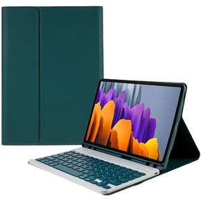 Carcasă + tastatură Samsung Galaxy Tab S7 T870/T875 / S8, Pen Slot, verde