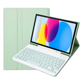 Carcasă + tastatură iPad 10.9 2022 10 Gen, Pen Slot, verde deschis