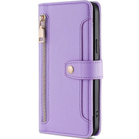 Cu clapetă pentru Honor Magic5 Lite, Wallet Zipper Pocket, violet