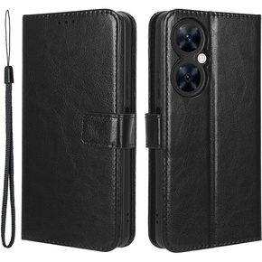 Cu clapetă pentru Huawei Nova 11i, Crazy Horse Wallet, negru