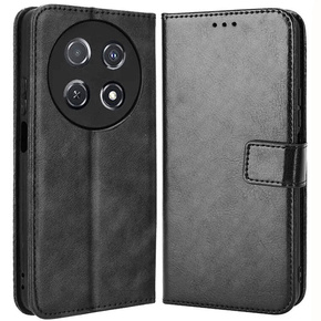 Cu clapetă pentru Huawei Nova 12i, Crazy Horse Wallet, negru