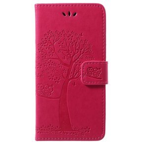 Cu clapetă pentru Huawei P20 Lite, Wallet tree, roz