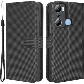 Cu clapetă pentru Infinix Hot 20i, Wallet Smart Magnet Case, negru