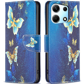 Cu clapetă pentru Infinix Zero 30 5G, Wallet, butterfly, albastru