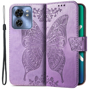 Cu clapetă pentru Motorola Edge 40, Butterfly, violet