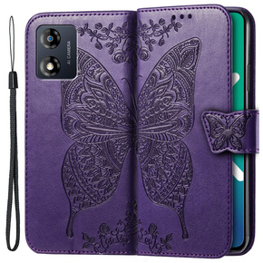 Cu clapetă pentru Motorola Moto E13, Butterfly, violet