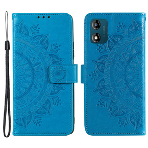 Cu clapetă pentru Motorola Moto E13, Mandala Flower, albastru