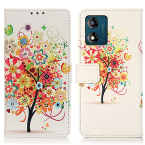 Cu clapetă pentru Motorola Moto E13, Wallet Tree, roșu