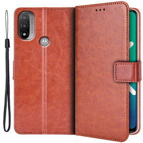 Cu clapetă pentru Motorola Moto E20/E30/E40, Crazy Horse Wallet, maro