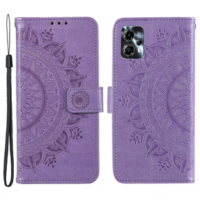 Cu clapetă pentru Motorola Moto G13 / G23, Mandala Flower, violet