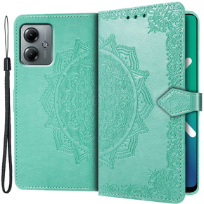 Cu clapetă pentru Motorola Moto G14, Mandala, verde