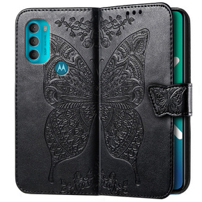 Cu clapetă pentru Motorola Moto G71 5G, Butterfly, negru