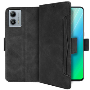 Cu clapetă pentru Motorola Moto G73 5G, Card Slot, negru