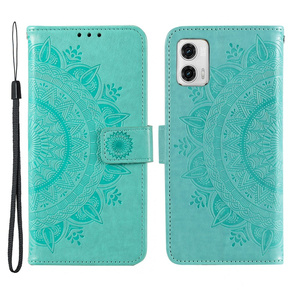 Cu clapetă pentru Motorola Moto G73 5G, Mandala Flower, verde