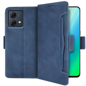 Cu clapetă pentru Motorola Moto G84 5G, Card Slot, albastru