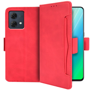 Cu clapetă pentru Motorola Moto G84 5G, Card Slot, roșu