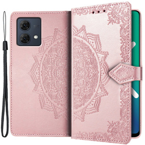 Cu clapetă pentru Motorola Moto G84, Mandala, roz rose gold