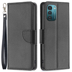 Cu clapetă pentru Nokia G11 / G21, Litchi Wallet Case, negru