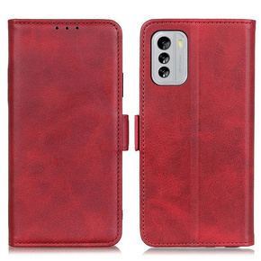 Cu clapetă pentru Nokia G60 5G, Wallet PU Leather Case, roșu