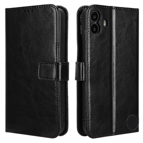 Cu clapetă pentru Nothing CMF Phone 1, Crazy Horse Wallet, negru