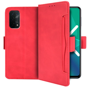 Cu clapetă pentru OPPO A54 5G / A74 5G / A93 5G, Card Slot, roșu