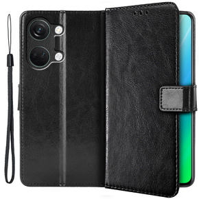 Cu clapetă pentru OnePlus Nord 3 5G, Crazy Horse Wallet, negru