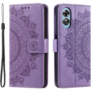 Cu clapetă pentru Oppo A17, Mandala, violet