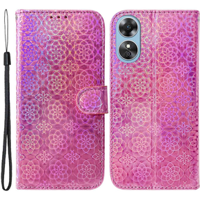 Cu clapetă pentru Oppo A17, Wallet mandala, roz