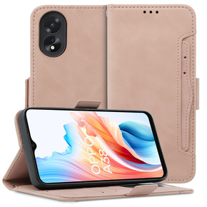 Cu clapetă pentru Oppo A38 4G / Oppo A18 4G, Card Slot, roz