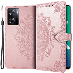 Cu clapetă pentru Oppo A57s, Mandala, roz rose gold