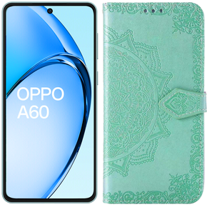 Cu clapetă pentru Oppo A60, Mandala, verde