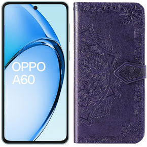 Cu clapetă pentru Oppo A60, Mandala, violet