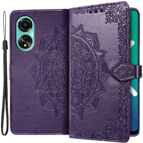 Cu clapetă pentru Oppo A78 4G, Mandala, violet