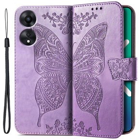 Cu clapetă pentru Oppo A78 5G, Butterfly, violet