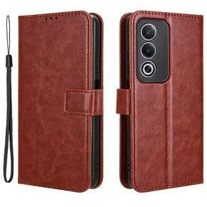 Cu clapetă pentru Oppo A80, Crazy Horse Wallet, maro