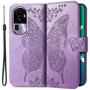 Cu clapetă pentru Oppo Reno 10 / 10 Pro, Butterfly, violet