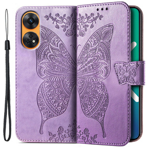 Cu clapetă pentru Oppo Reno8 T, Butterfly, violet