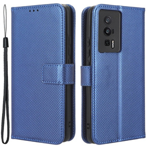 Cu clapetă pentru Poco F5 Pro 5G, Wallet Smart Magnet, albastru