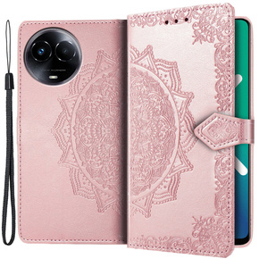 Cu clapetă pentru Realme 11 5G, Mandala, roz rose gold