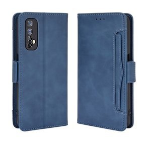 Cu clapetă pentru Realme 7, Card Slot, albastru