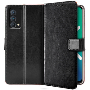 Cu clapetă pentru Realme GT Master, Crazy Horse Wallet, negru