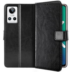 Cu clapetă pentru Realme GT Neo 3, Crazy Horse Wallet, negru